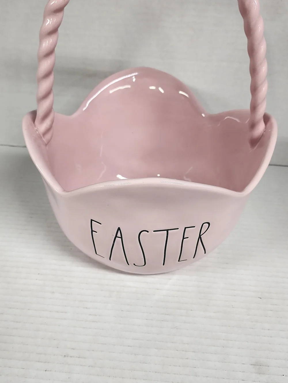 Rae Dunn Pink Easter Ceramic Basket